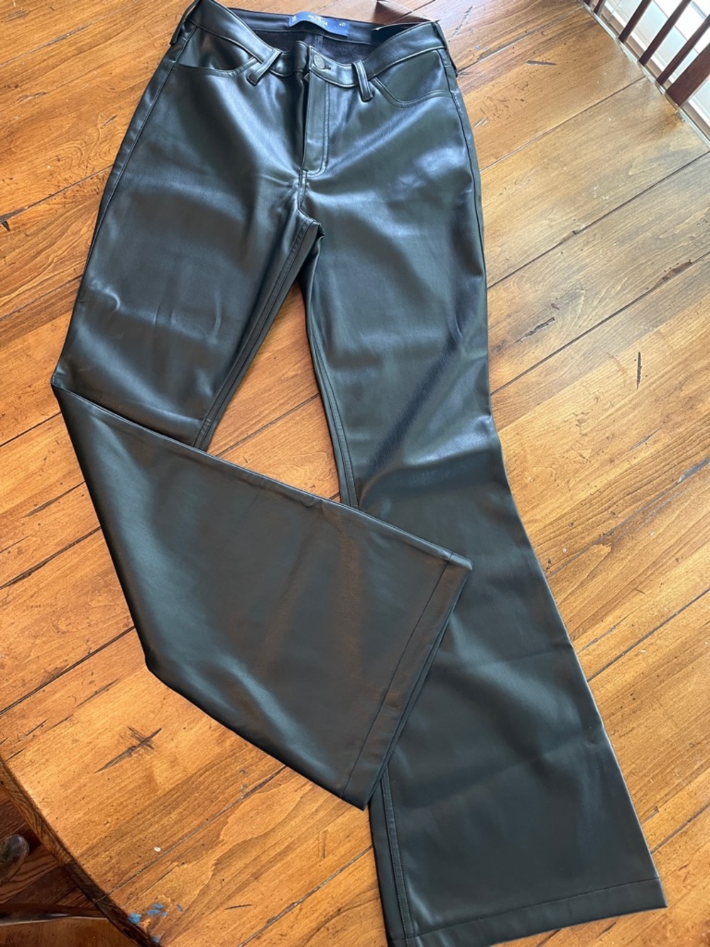 Hollister Black Faux Leather Flare Jeans